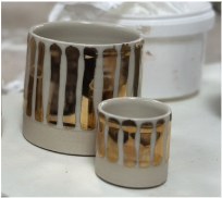 Gold + white pot